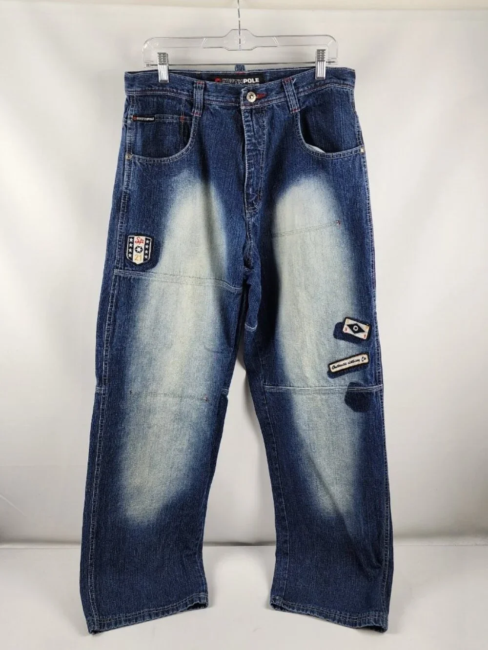 Southpole Jeans Mens 34x32 Blue Vintage Rare Wide Leg Hip Hop Baggy Skater